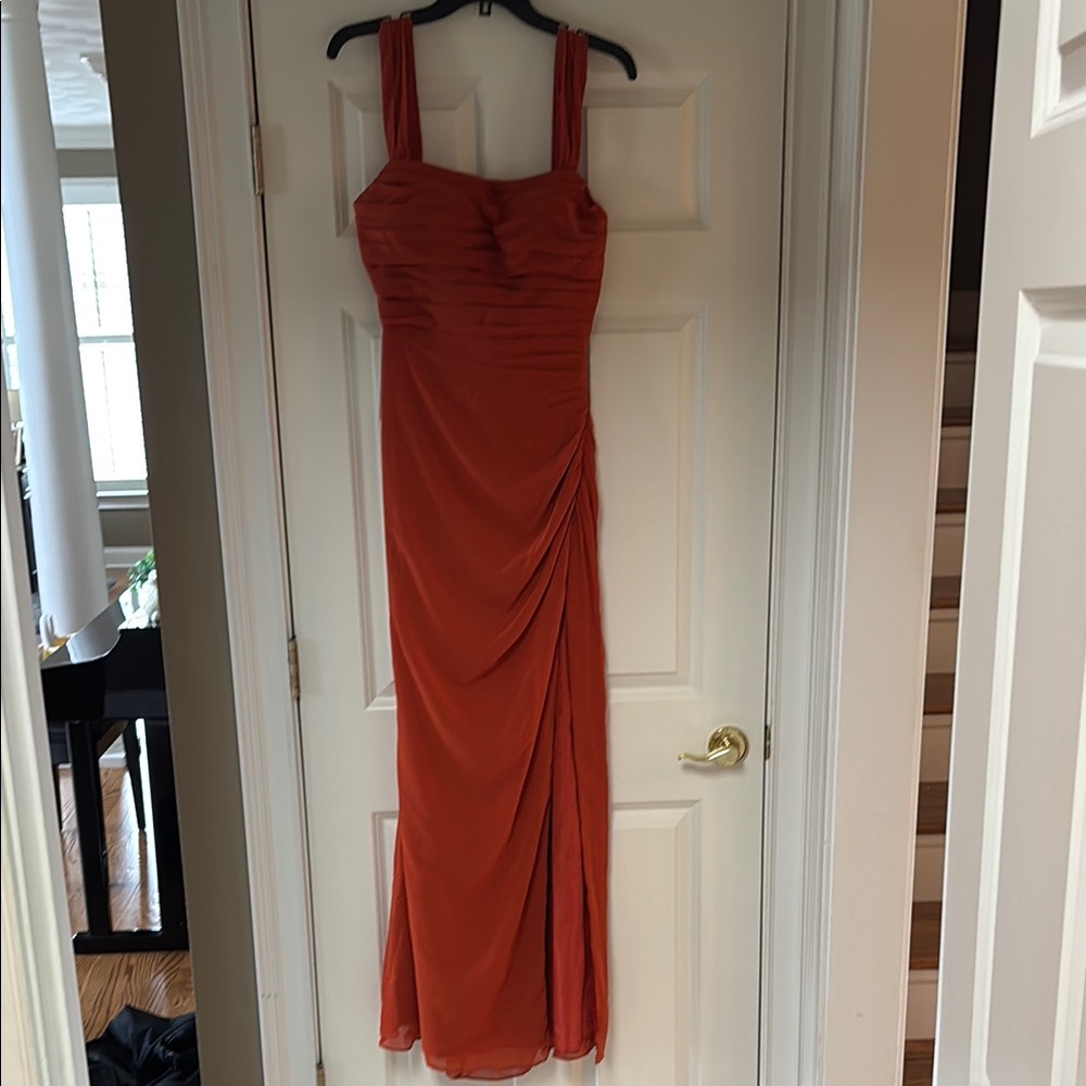 Elegant Orange Evening Gown